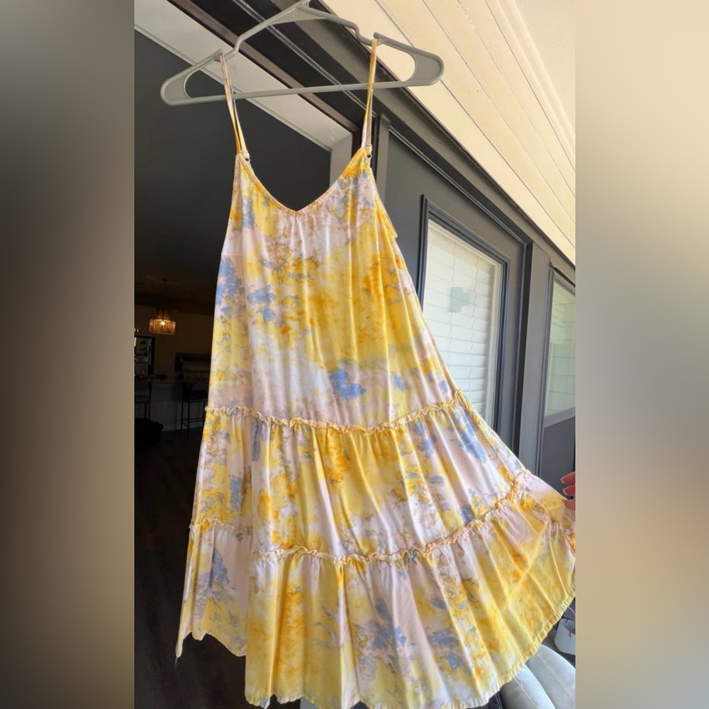 As U Wish Yellow and Blue Floral Dress